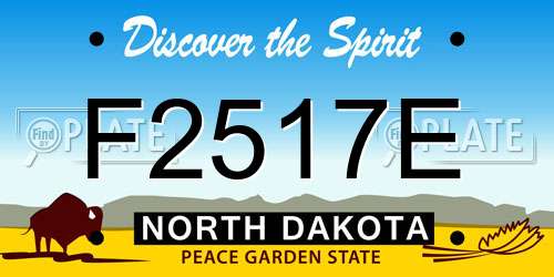 F2517E North Dakota License Plate