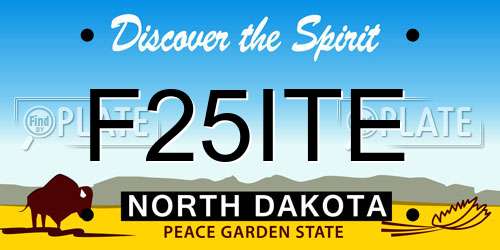 F25ITE North Dakota License Plate