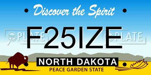F25IZE North Dakota License Plate