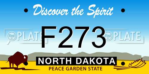 F273 North Dakota License Plate