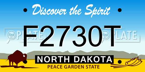 F2730T North Dakota License Plate