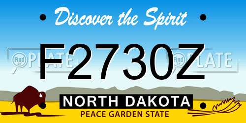 F2730Z North Dakota License Plate
