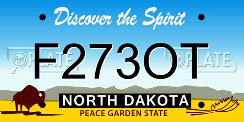 F273OT North Dakota License Plate