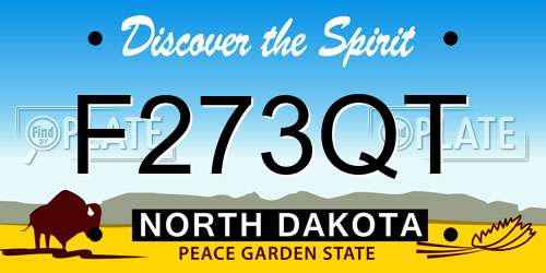 F273QT North Dakota License Plate