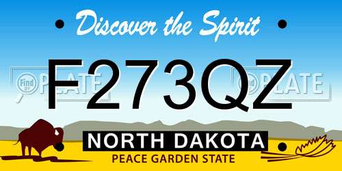 F273QZ North Dakota License Plate