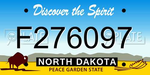 F276097 North Dakota License Plate