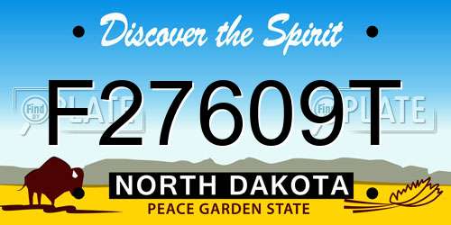 F27609T North Dakota License Plate