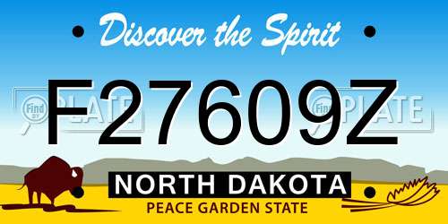 F27609Z North Dakota License Plate
