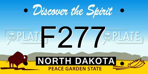 F277 North Dakota License Plate