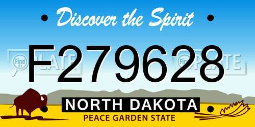 F279628 North Dakota License Plate