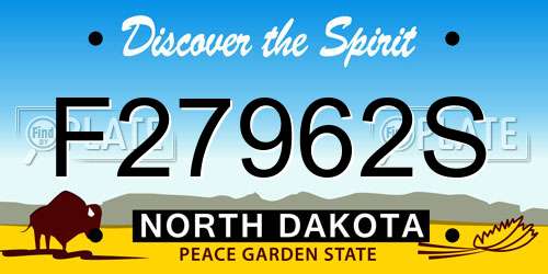 F27962S North Dakota License Plate