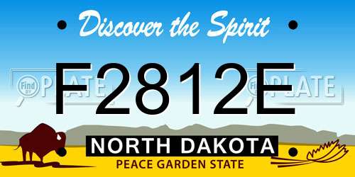 F2812E North Dakota License Plate