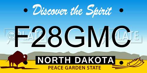 F28GMC North Dakota License Plate