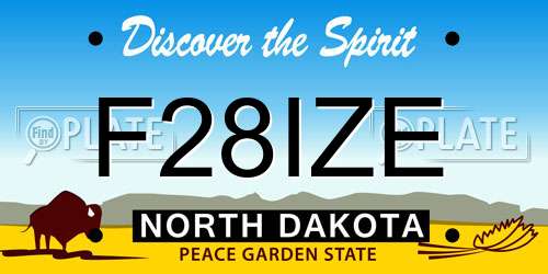 F28IZE North Dakota License Plate