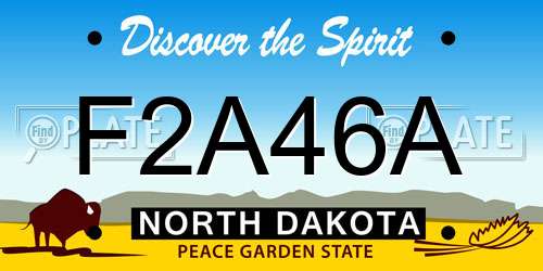 F2A46A North Dakota License Plate