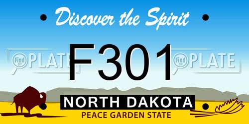 F301 North Dakota License Plate