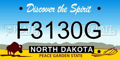 F3130G North Dakota License Plate