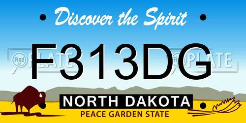 F313DG North Dakota License Plate