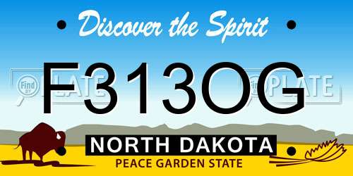 F313OG North Dakota License Plate
