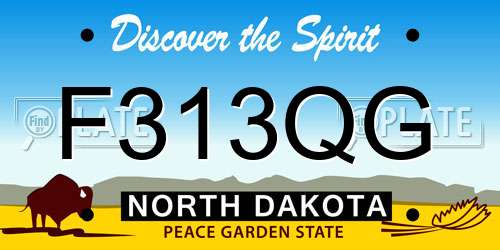 F313QG North Dakota License Plate