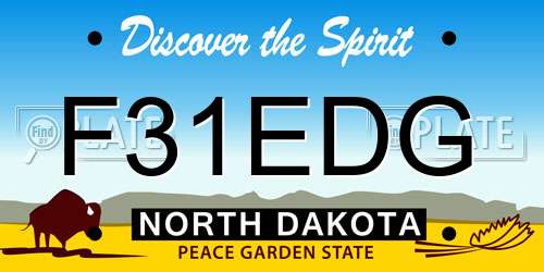 F31EDG North Dakota License Plate