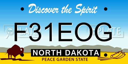 F31EOG North Dakota License Plate