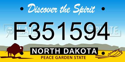 F351594 North Dakota License Plate