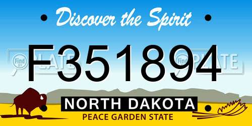 F351894 North Dakota License Plate