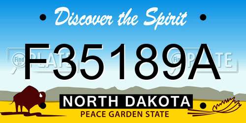 F35189A North Dakota License Plate