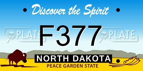 F377 North Dakota License Plate