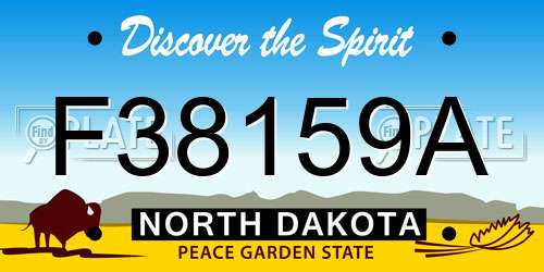 F38159A North Dakota License Plate