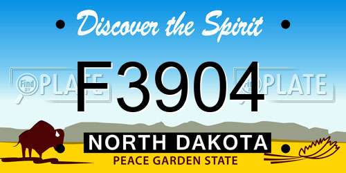 F3904 North Dakota License Plate