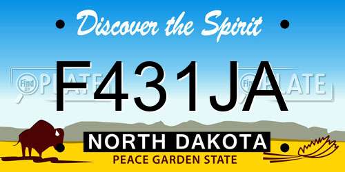 F431JA North Dakota License Plate