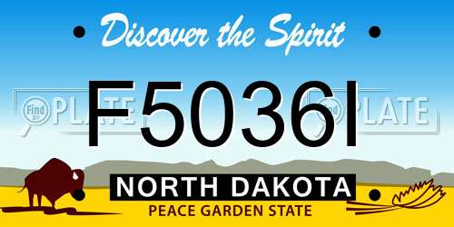 F5036I North Dakota License Plate