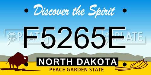 F5265E North Dakota License Plate