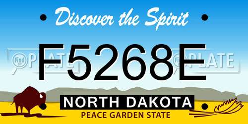 F5268E North Dakota License Plate