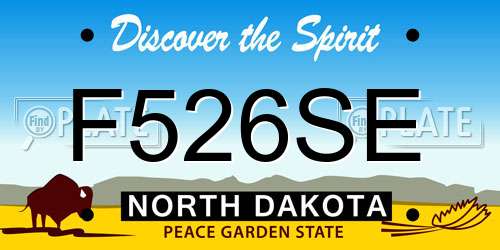 F526SE North Dakota License Plate