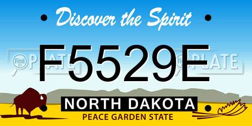 F5529E North Dakota License Plate