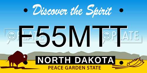 F55MTT North Dakota License Plate
