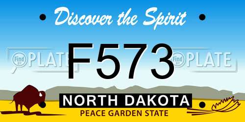 F573 North Dakota License Plate