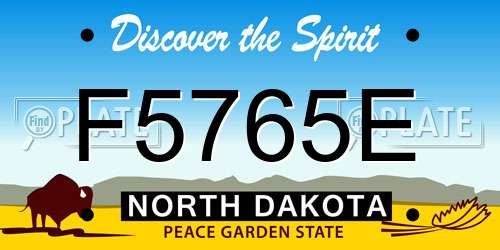 F5765E North Dakota License Plate