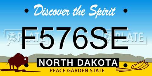F576SE North Dakota License Plate