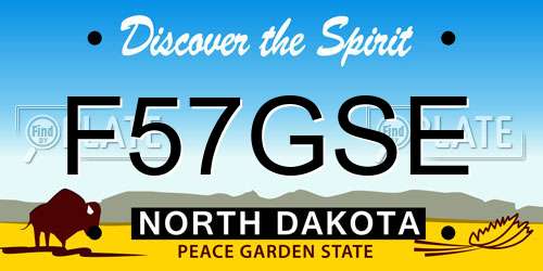 F57GSE North Dakota License Plate