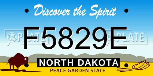 F5829E North Dakota License Plate