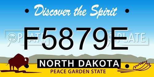 F5879E North Dakota License Plate