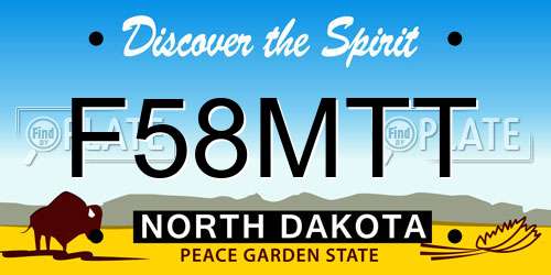 F58MTT North Dakota License Plate