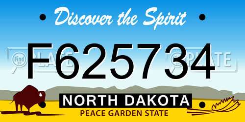 F625734 North Dakota License Plate