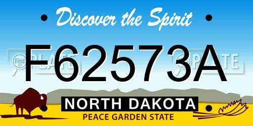 F62573A North Dakota License Plate