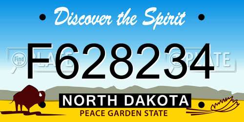 F628234 North Dakota License Plate