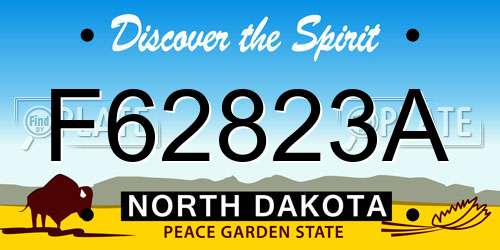 F62823A North Dakota License Plate